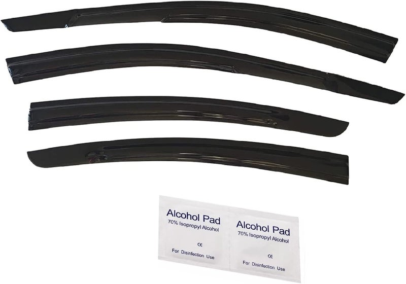 Optimal Co 2017-2020 Tape-on Rain Guards for Hyundai Elantra Side Window Deflector Visors SE SEL Value ECO Limited Sport Durable Tinted Vent Shade 2018 2019 - Image 5